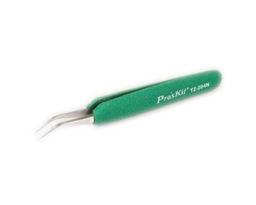 Eclipse Tools TZ-204N Tweezer, ESD-Safe, Soft-Grip, Fine Tip Curved