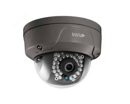 InVid ULT-P4DRIR28BN 4 Megapixel Network IR Outdoor Dome Camera, 2.8mm Lens, Black Housing