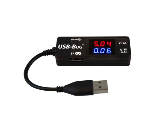 Triplett USB-BUG Dual-output, Inline USB-A Tester with Data Masking Charging Port