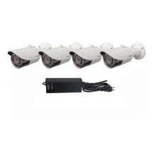 Vitek VT-THB5CKTFE-2 5 Megapixel Bullet Camera 4 Pack with 12vDC Power Supply, 2.8mm Lens