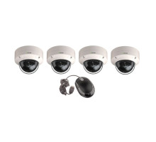 Vitek VT-THD5CKTFE-2 5 Megapixel 4-In-1 Indoor/Outdoor IR Dome Camera, 2.8mm Lens with 4 Channel 12V Power Supply