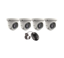 Vitek VT-THT5CKTFE-2 5 Megapixel 4-In-1 Indoor/Outdoor IR Turret Camera, 2.8mm Lens with 4 Channel 12V Power Supply