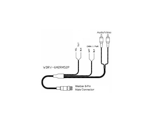 Weldex WDRV-6M2RM52P 6 Pin Male Locking to Aladdin System Adapter Cable