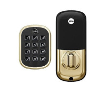 Yale YRD136-ZW2-P05 Pro SL Key-Free Push-Button Keypad Deadbolt with Z-Wave Plus, Polished Brass