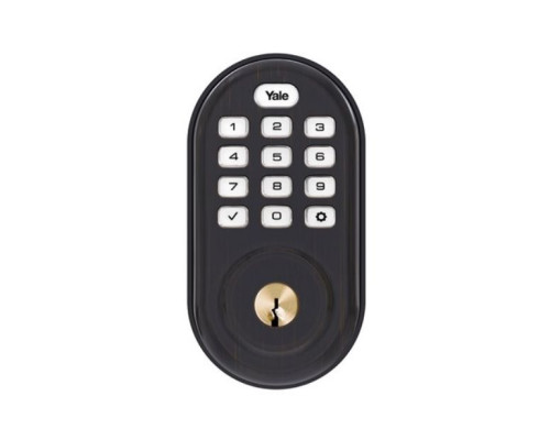 Yale YRD216NR-0BP Pushbutton Deadbolt No Radio, Oil Rubbed Bronze Permanent