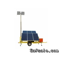 1.5KW Solar Power Generator w/ 30' Pneumatic Light Tower Mast - (4) 120 Watt LED Lights - 57 Hr Runtime