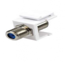 Snap-In F-Type Keystone Connectors, Nickel Plated, White