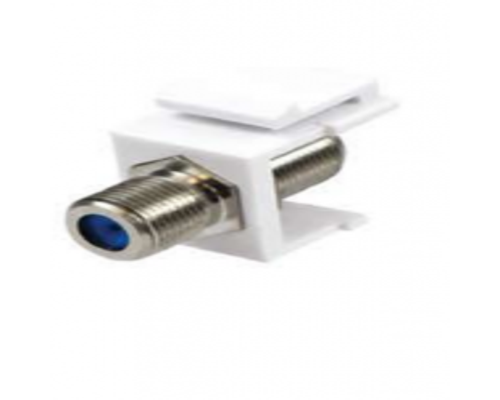 Snap-In F-Type Keystone Connectors, Nickel Plated, White