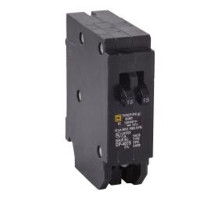 Square D HOMT1515, Plug On Tandem Circuit Breaker, 1 Pole, 15/15 Amp, 120/240 VAC, 10 kA