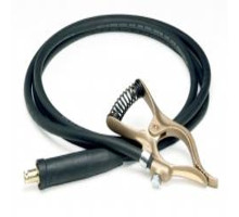 2/0 Welding Cable w/ 300 AMP Tweco Ground Clamp & w/ Male End, 6ft