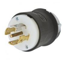 Hubbell HBL2811 Twist-Lock Plug 30 amp, 120V/208V, 4 Pole, 5 Wire, L21-30P, Black and White