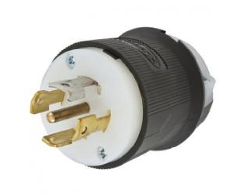 Hubbell HBL2811 Twist-Lock Plug 30 amp, 120V/208V, 4 Pole, 5 Wire, L21-30P, Black and White