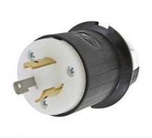 Hubbell HBL2311 Twist-Lock Plug 20 amp, 125V, 2 Pole, 3 Wire, L5-20P, Black and White