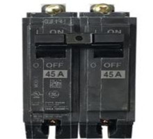 GE THQB2145, Bolt On Circuit Breaker, 2 Pole, 45 Amp, 120/240 VAC