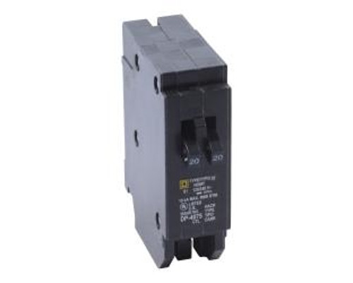 Square D HOMT3020, Plug On Tandem Circuit Breaker, 1 Pole, 30/20 Amp, 120/240 VAC, 10 kA