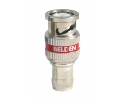 Belden 4505RBUHD1, Type UHD BNC Coax Compression Connector for RG-59/U Cable, Red