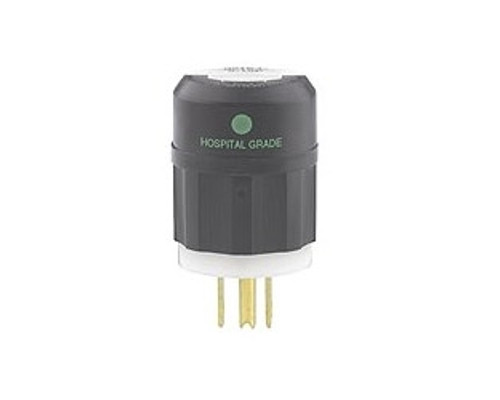 Leviton 8215-C, Straight Blade Plug, 15 Amp, 125 Volt, NEMA 5-15P, 2P, 3W