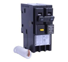 Square D HOM220GFI, Plug On Circuit Breaker, 2 Pole, 20 Amp, 120/240 VAC, 10 kA