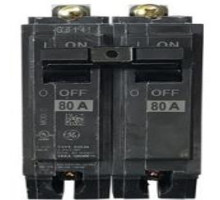 GE THQB2180, Bolt On Circuit Breaker, 2 Pole, 80 Amp, 120/240 VAC