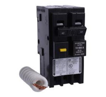 Square D HOM240GFI, Plug On Circuit Breaker, 2 Pole, 40 Amp, 120/240 VAC, 10 kA