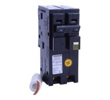 Square D HOM215CAFI, Plug On Circuit Breaker, 2 Pole, 15 Amp, 120 VAC, 10 kA