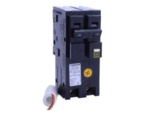 Square D HOM215CAFI, Plug On Circuit Breaker, 2 Pole, 15 Amp, 120 VAC, 10 kA