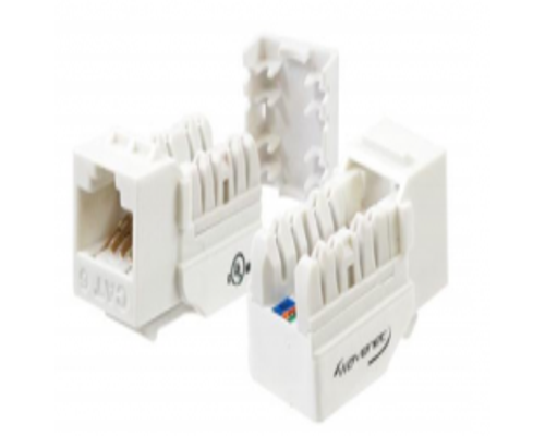 CAT6A Keystone Jacks, Single Pack, White