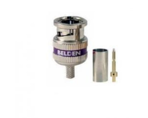 Belden 1855ABHD3, BNC Coax Crimp Connector for Mini RG-59/U Cable, Purple