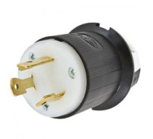 Hubbell HBL2611, Locking Plug, 30 Amp, 125 Volt, NEMA L5-30P, 2P, 3W