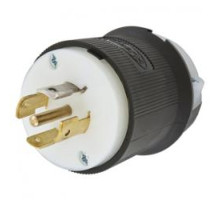 Hubbell HBL2511 Twist-Lock Plug 20 amp, 120/208VAC, 4 Pole, 5 Wire, L21-20P, Black and White