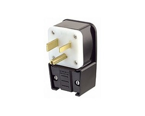 Leviton 9650-P, Straight Blade Plug, 50 Amp, 250 Volt, NEMA 6-50P, 2P, 3W, Angle