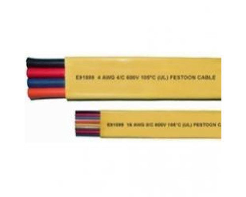 14/12 Yellow Shielded Flat Festoon Cable (PVC)