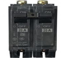 GE THQB2120, Bolt On Circuit Breaker, 2 Pole, 20 Amp, 120/240 VAC