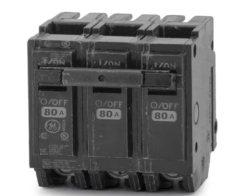 GE THQL32080, Plug-In Standard Miniature Circuit Breaker, 80 Amp, 120/240V AC