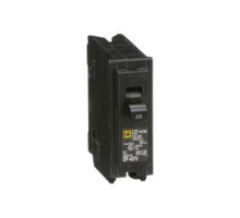 Square D HOM125, Mini Plug On Circuit Breaker, 1 Pole, 25 Amp, 120 VAC, 10 kA