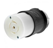 Hubbell HBL2813 Twist-Lock Connector 30 amp, 3-Phase Y, 120/208V, 4 Pole, 5 Wire, L21-30R, Black and White