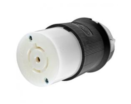 Hubbell HBL2813 Twist-Lock Connector 30 amp, 3-Phase Y, 120/208V, 4 Pole, 5 Wire, L21-30R, Black and White