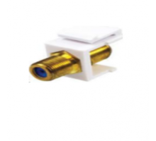 Snap-In F-Type Keystone Connectors, Gold Plated, White