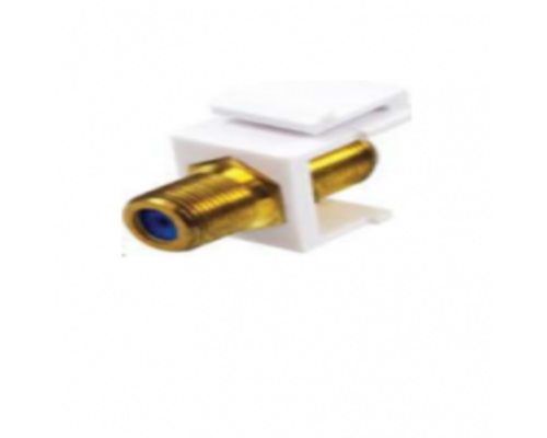 Snap-In F-Type Keystone Connectors, Gold Plated, White