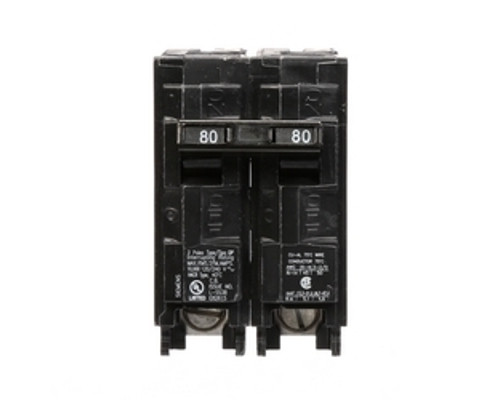 Siemens Q280, Plug In Circuit Breaker, 2 Pole, 80 Amp, 120/240 VAC, 10 kA