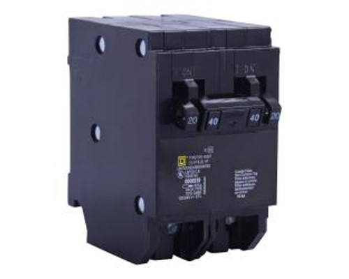 Square D HOMT2020240, Quad Tandem Circuit Breaker, 2 Pole 40 Amp, 1 Pole 20/20 Amp