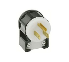 Leviton 5266-CA, Straight Blade Plug, 15 Amp, 125 Volt, NEMA 5-15P, 2P, 3W, Angled