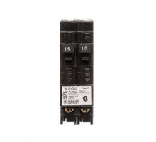 Siemens Q1515, Plug In Duplex Circuit Breaker, 1 Pole, 15/15 Amp, 120 VAC, 10 kA