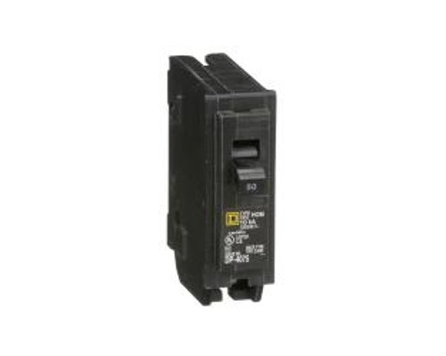 Square D HOM150, Mini Plug On Circuit Breaker, 1 Pole, 50 Amp, 120/240 VAC, 10 kA