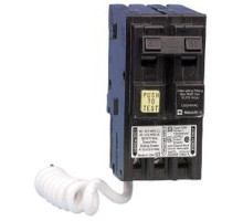 Square D HOM250GFI, Plug On Circuit Breaker, 2 Pole, 50 Amp, 120/240 VAC, 10 kA