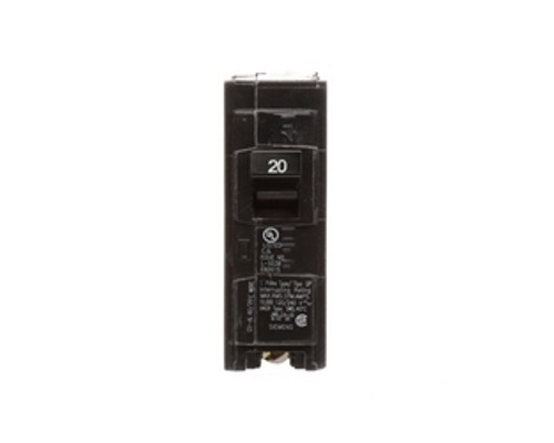 Siemens Q120, Plug In Circuit Breaker, 1 Pole, 20 Amp, 120 VAC, 10 kA