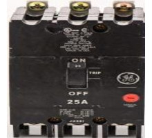 GE TEY325, Bolt On Circuit Breaker, 3 Pole, 25 Amp, 277/480 VAC, 14 kA