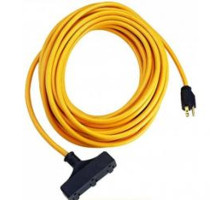 18/3 SJTW 15' Yellow Triple Tap Extension Cord (UL)