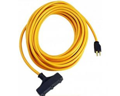 18/3 SJTW 15' Yellow Triple Tap Extension Cord (UL)