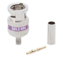 Belden 4855RBUHD3, Type UHD BNC Coax Crimp Connector for RG-59 Cable, Purple